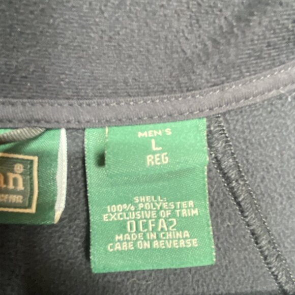 L.L. Bean Mens Gray Fleece Jacket L Reg Full Zip Outerwear With Black Accents - Picture 3 of 16